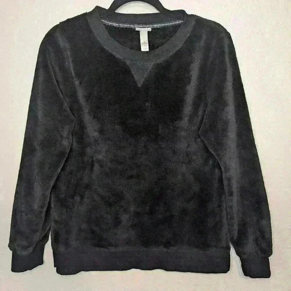 Wondershop Tops - Wondershop long sleeve medium black velour sleepwear top soft cozy warm